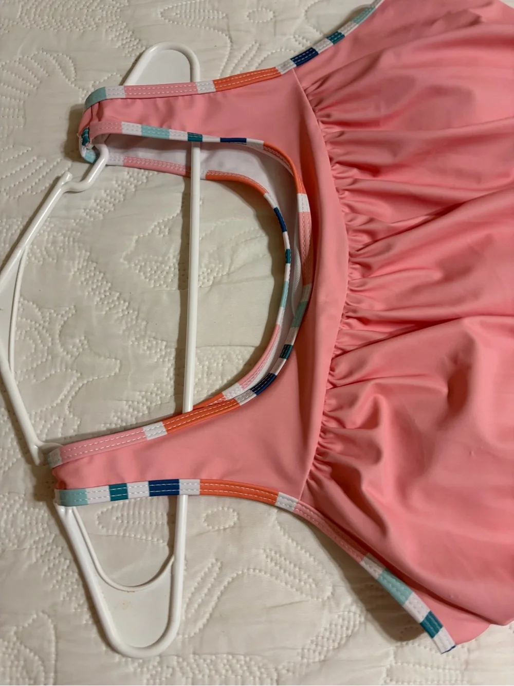 Women's Pink Striped Tankini Swim Set
